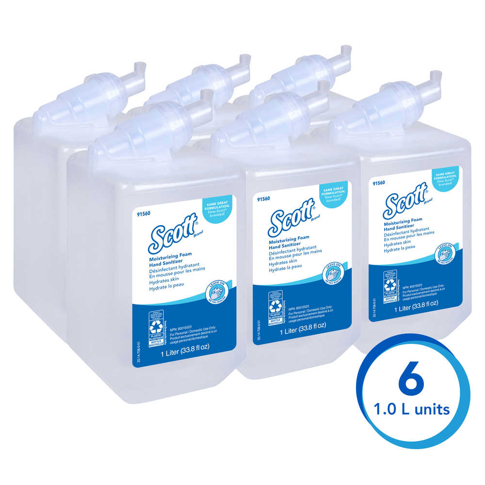 Scott® Pro Moisturizing Foam Hand Sanitizer - 1 liter, 6/Case