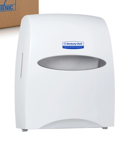 K-C Professional Sanitouch Manual Hard Roll Towel Dispenser - White, 12.63 x 16.13 x 10.2