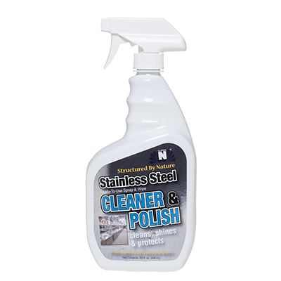 Nilodor Structured by Nature Stainless Steel Cleaner & Polish - 32 oz, 6/Case