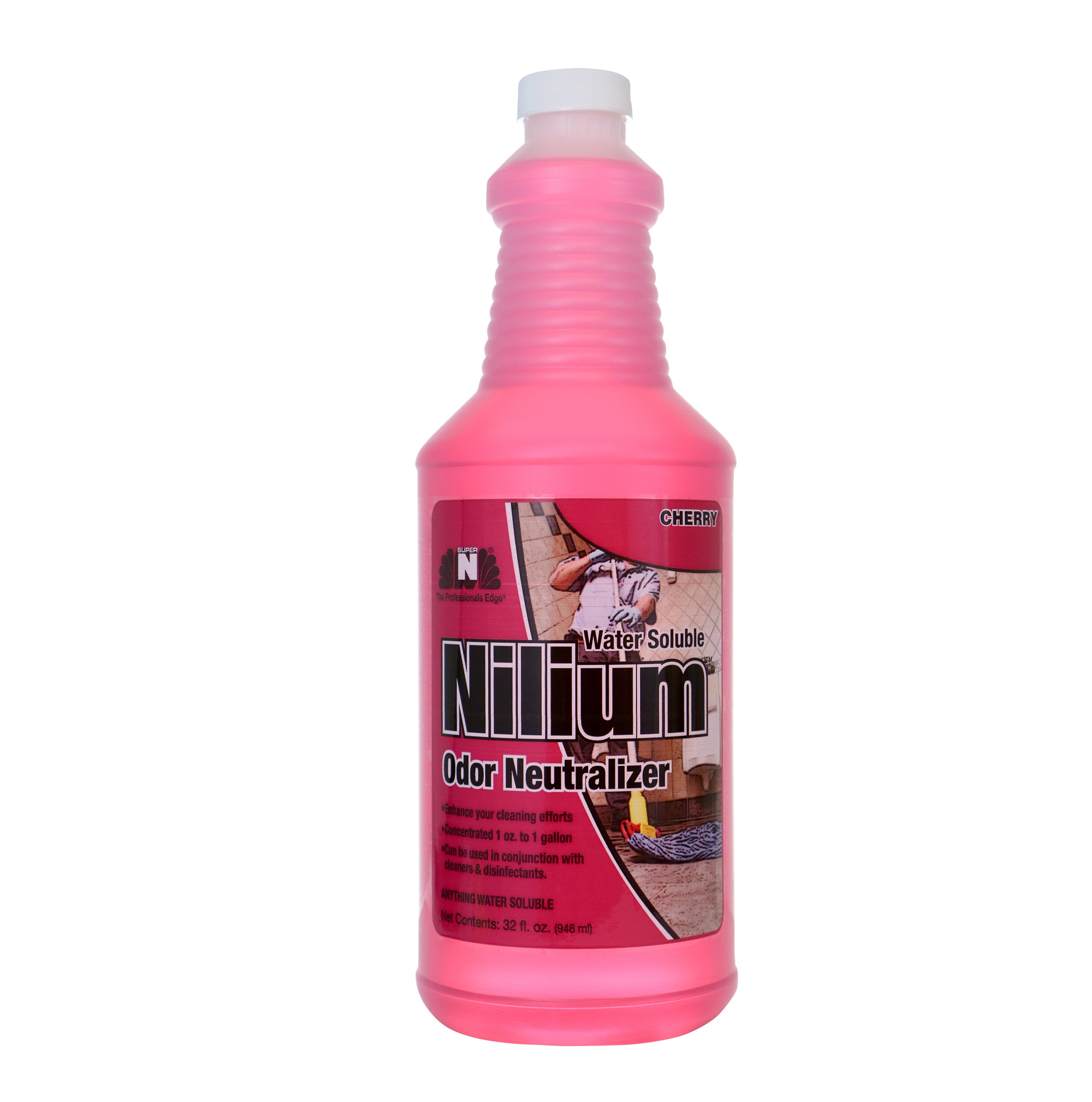 Nilium Water Soluble Deodorizer - Cherry, 32 oz, 6/Case