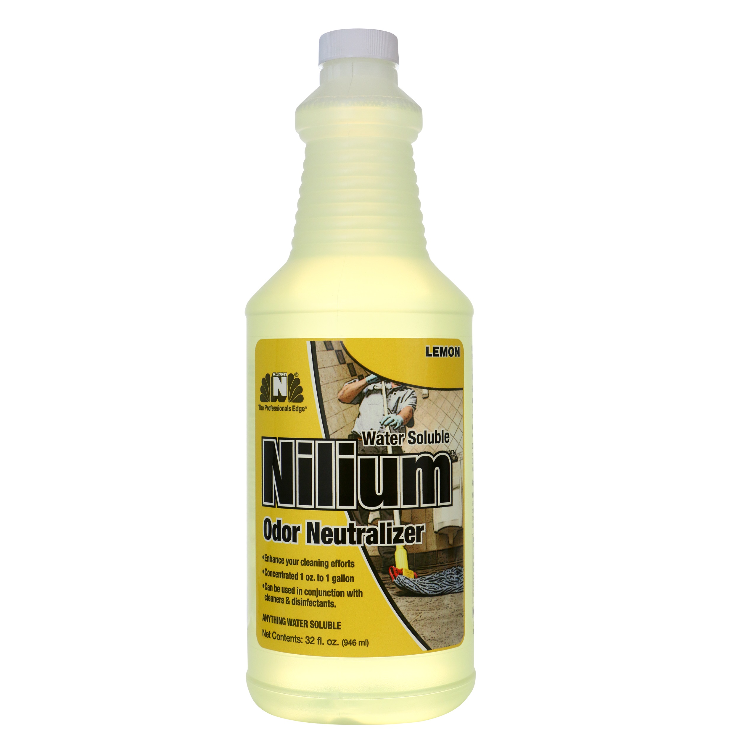 Nilium Water Soluble Deodorizer - Lemon, 32 oz, 6/Case