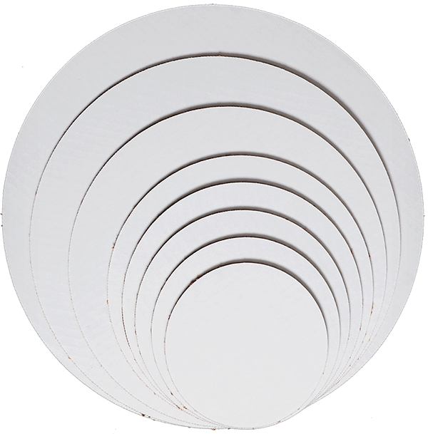 Corrugated Cake Circle, White 1 Side, Grease Resistant - 8in, 500/Cs