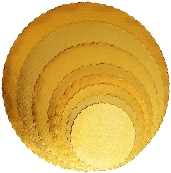 Gold Scalloped Cake Circle Pad - 9in, 250/Cs