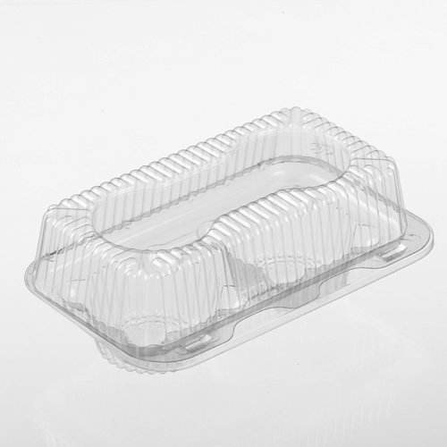 Polar Pak 2 Cavity Hinged Muffin Container - Clear, 250/Cs