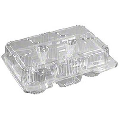 Polar Pak 6-Cup Hinged Muffin Container 200/case