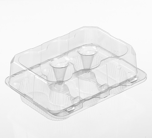 Polar Pak 6 Cavity Smooth Wall Container PETE - Clear, 100/Cs