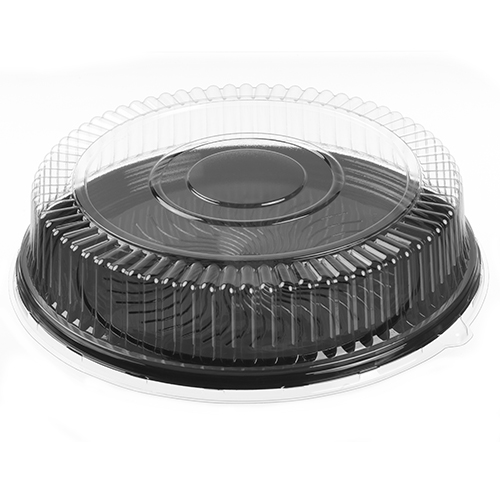 Polar Pak Ebony Flat Tray & Lid Combo Pack - 18in, 25/Cs