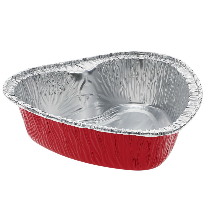 Small Red/Silver Heart Shaped Aluminum Pan 100/case