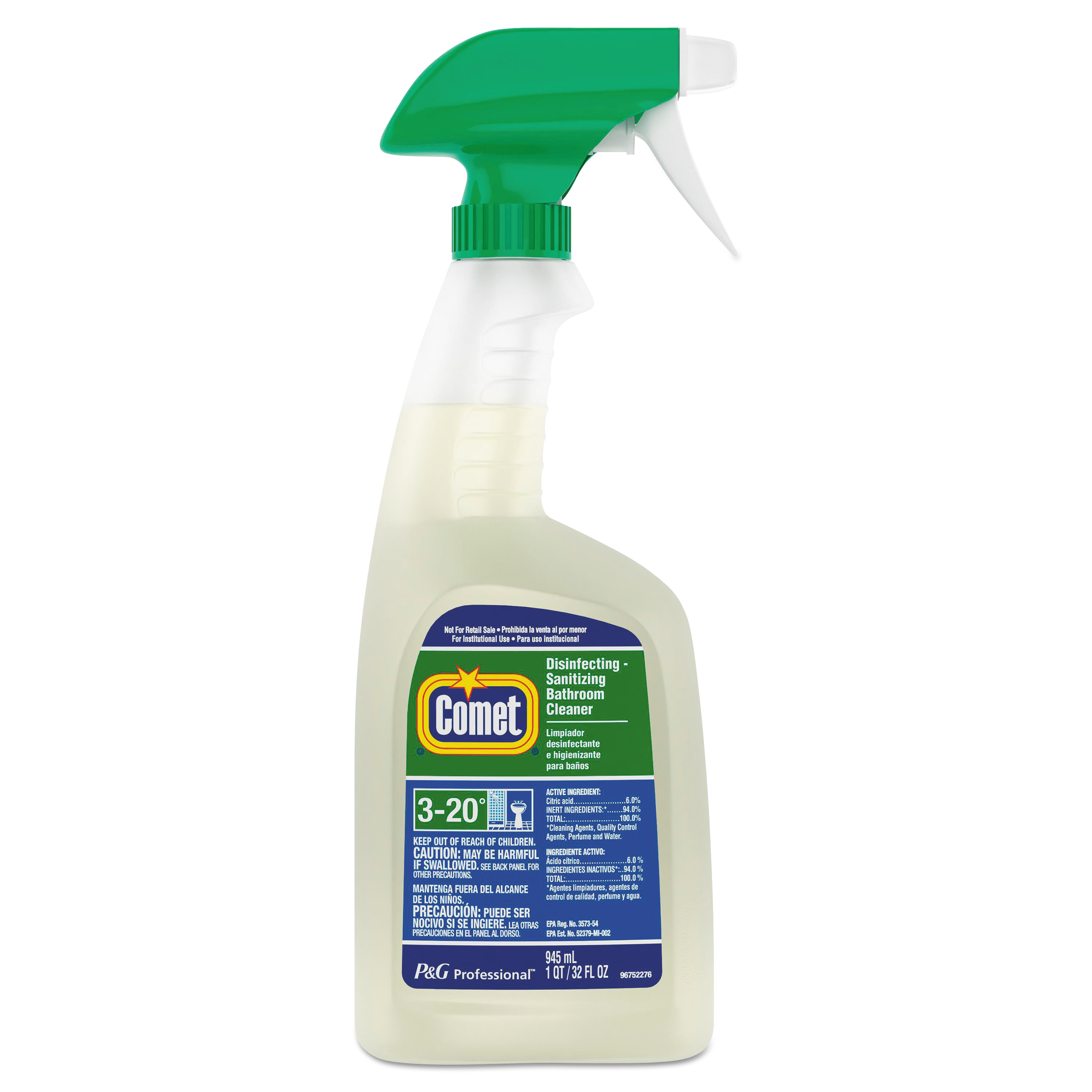 Comet Disinfecting-Sanitizing Bathroom Cleaner - 32 oz, Trigger Bottle, 8/Case