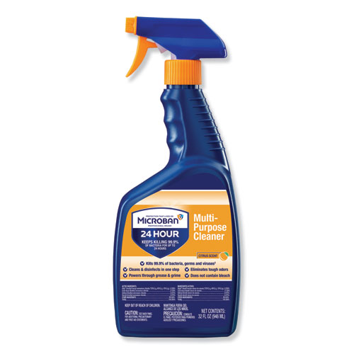 Microban® 32oz 24-Hour Disinfectant Multipurpose Cleaner Citrus 6/Case