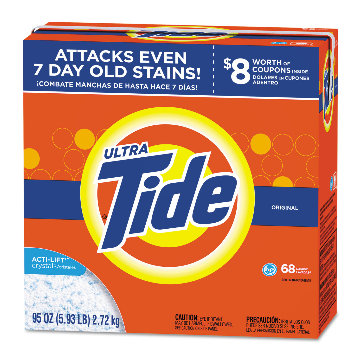 Tide HE Laundry Detergent - Original Scent, Powder, 95 oz, 3/Case