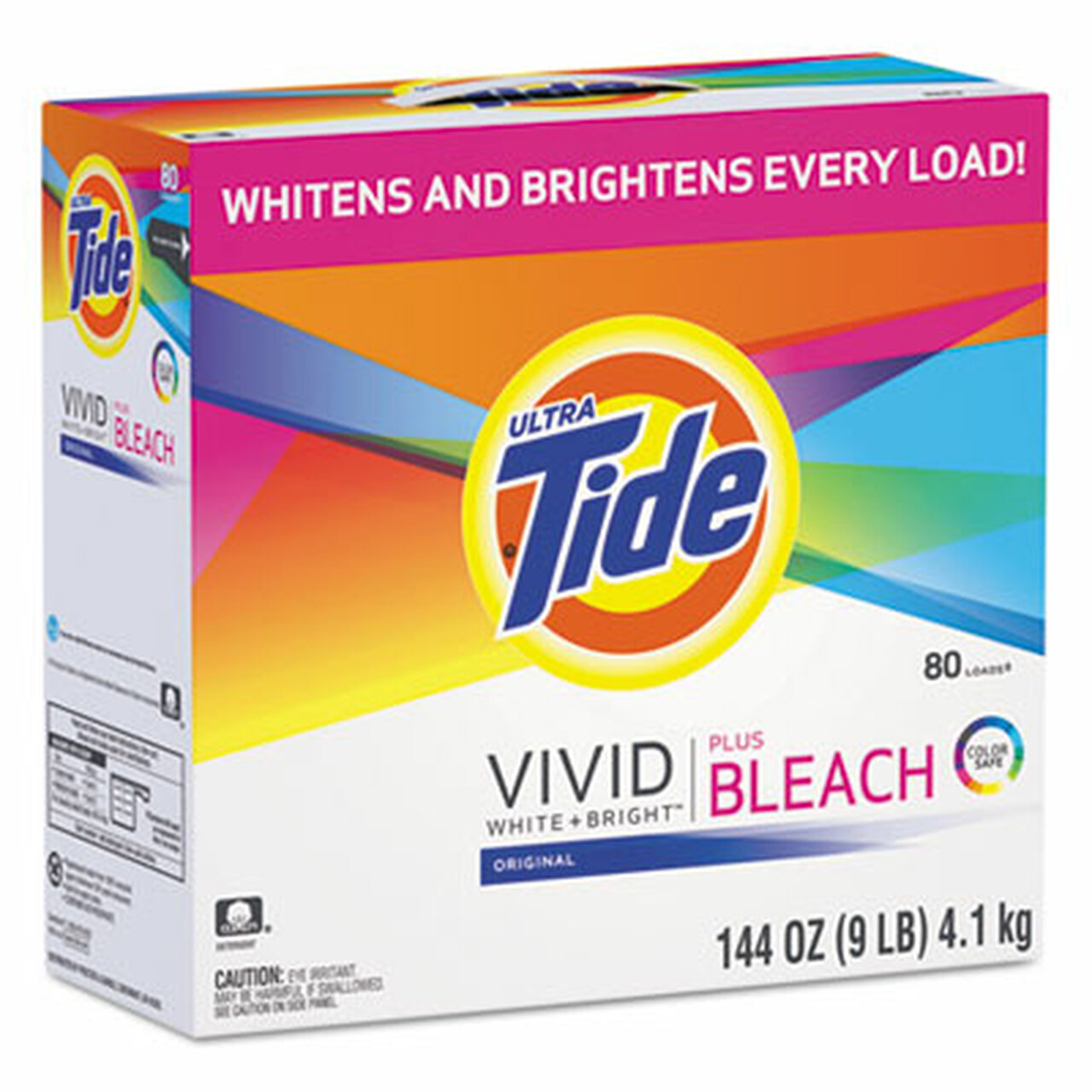 Tide Laundry Detergent with Bleach - Original Scent, Powder, 144 oz Box, 2/Case