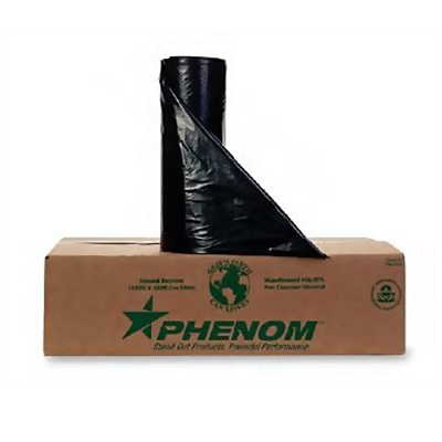 Phenom™ LLDP Recycled Can Liners - 40 to 45 gallons, 1.5mil, Black