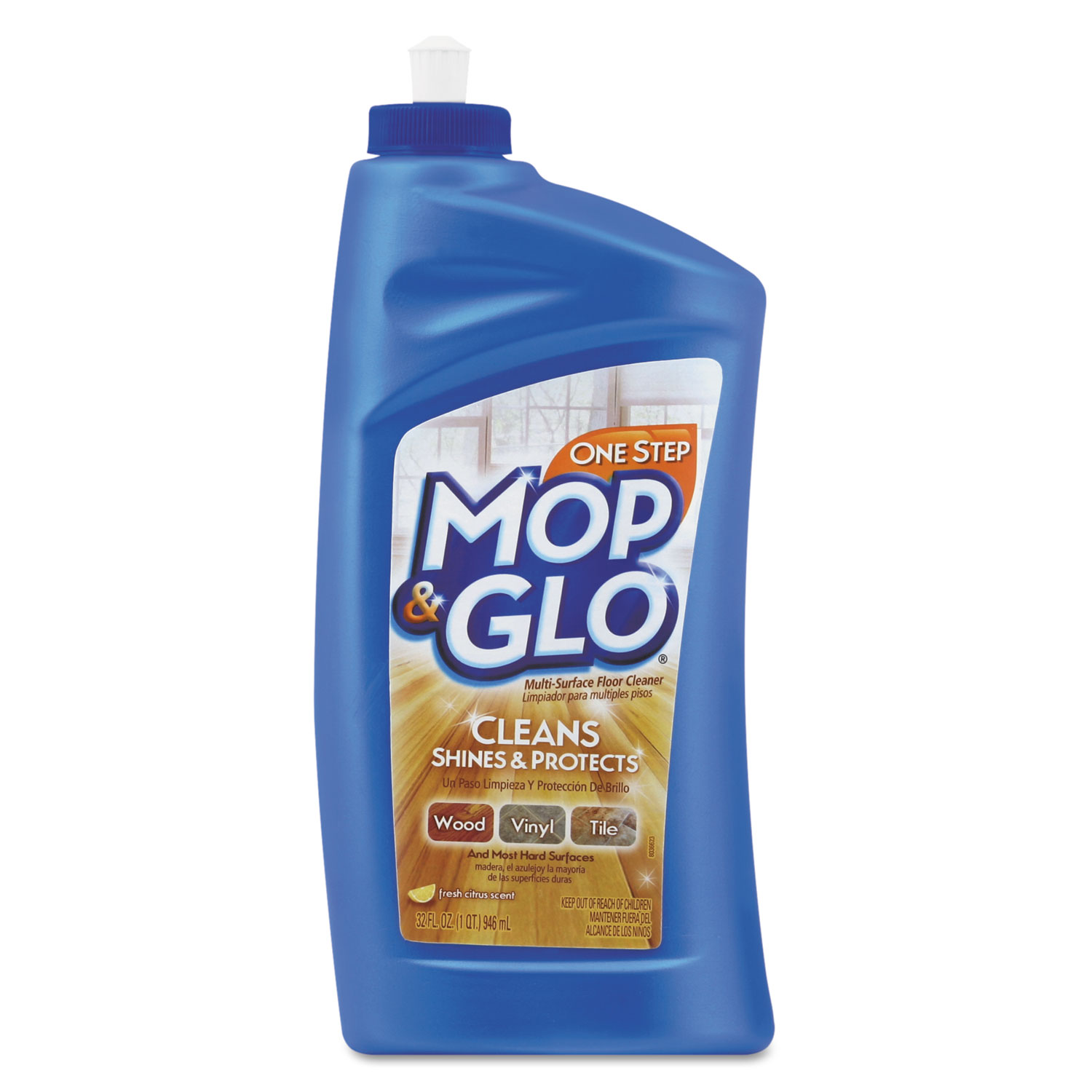 Mop & Glo Triple Action Floor Cleaner - Fresh Citrus Scent, 32 oz, 6/Case