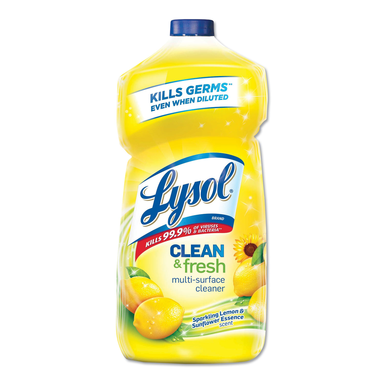 Lysol Clean and Fresh MultiSurface Cleaner - Sparkling Lemon and Sunflower Essence, 40 oz, 9/Case