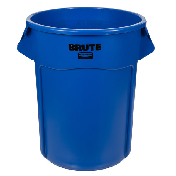 Rubbermaid Brute® Blue 55 Gallon Round Trash Can 3/pack
