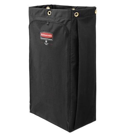 Rubbremaid Executive Housekeeping Cart Canvas Bag with Vinyl Lining - 30 Gallons, Black