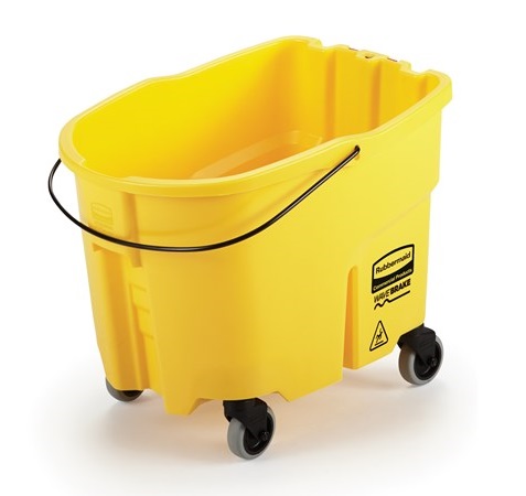 WaveBrake® Bucket and Casters - 35 Quart, Yellow, 4/Case