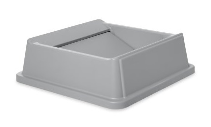 Rubbermaid Untouchable Swing Lid - Square, Gray, 35 Gallon, 4/Case