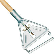 Rubbermaid H516 E-Z Change Wet Mop Handle With Large Steel Head and Wood Handle