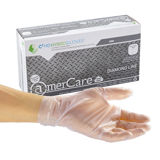 Powder-Free Hybrid C2 HD Hybrid Gloves Small 200/box 5 boxes/case