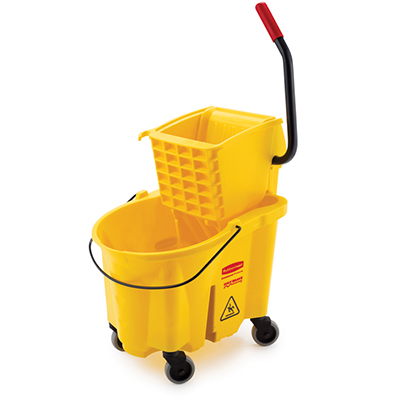 WaveBrake® Mop Bucket with Side Press Wringer - 26 Quart, Yellow