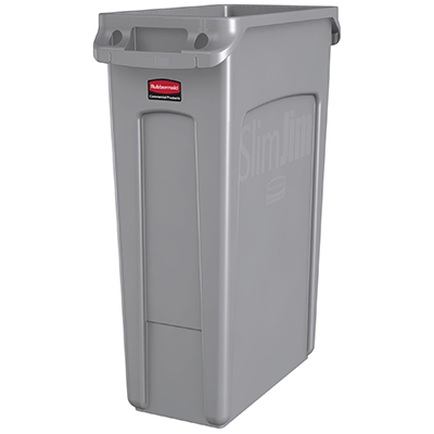 Slim Jim® Container with Venting Channels - 23 gallon, Gray