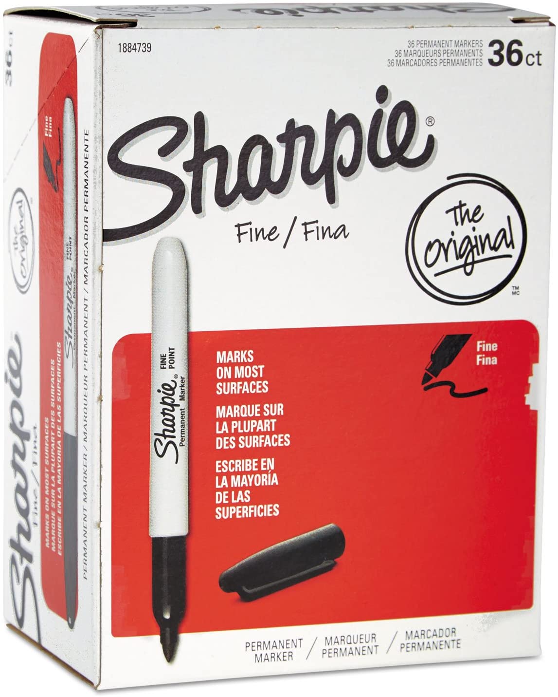 Sharpie Fine Point Black Permanent Marker 36/box