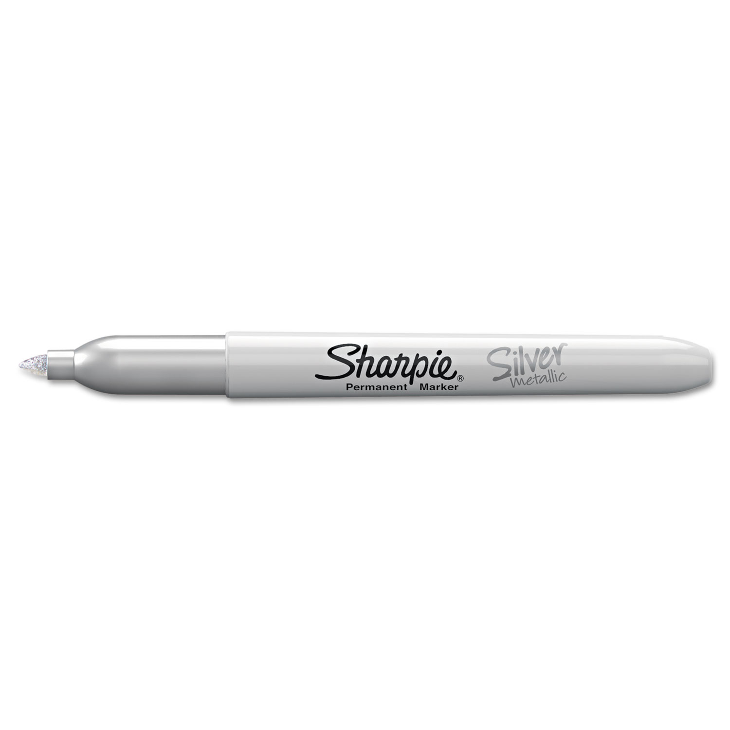 Sharpie ®Metallic Fine Point Permanent Markers - Bullet Tip, Silver, 12/Box