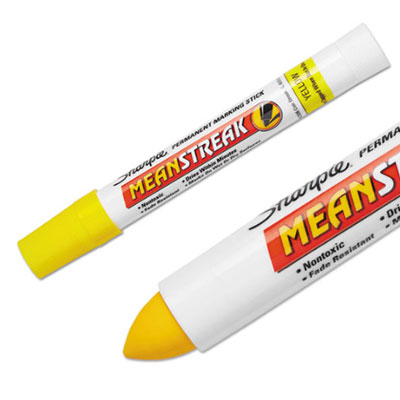 Sharpie® Mean Streak Marking Stick - Yellow, 12 Markers