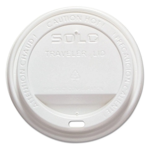Traveler Cappuccino Style Dome Lid, Polystyrene, Fits 10 oz to 24 oz Hot Cups, White, 100/pack, 10 packs/case