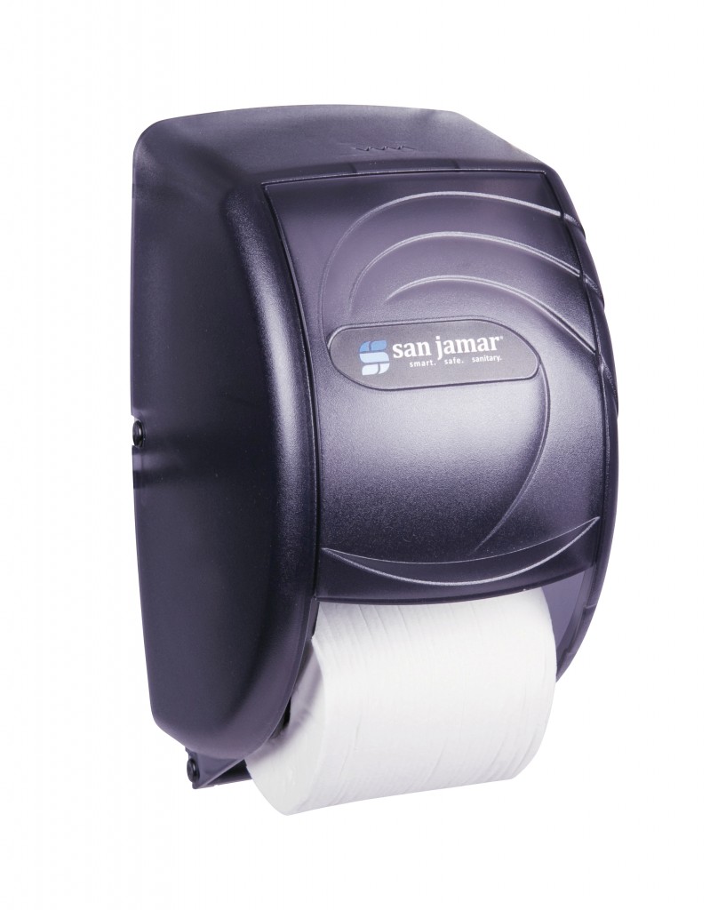 San Jamar Duett Standard Black Bath Tissue Dispenser