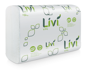 Livi® VPG Multifold Towel - 1-Ply, 9.06" x 9.45", 250/Pack, 16/Case