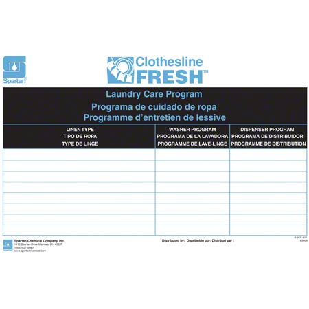 Laundry Care Program Chart