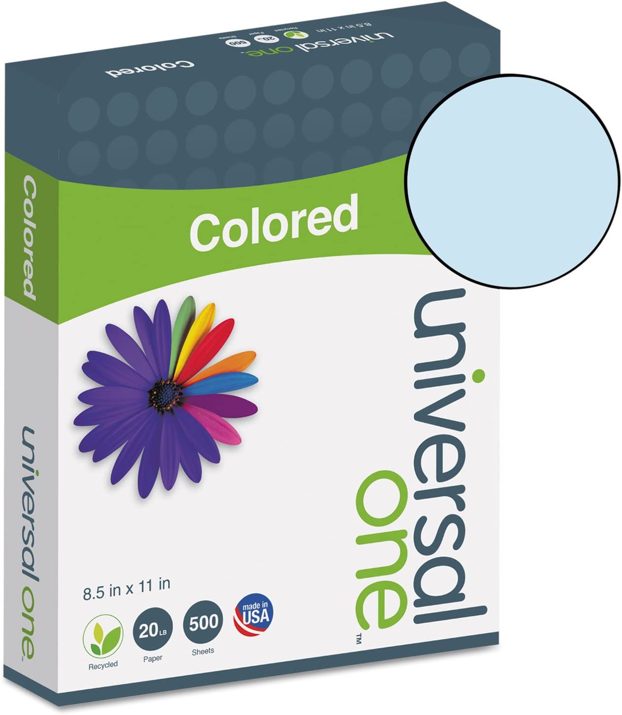 Universal® 11202 Deluxe Blue Colored Paper 20lb 8.5 x 11 500/Ream