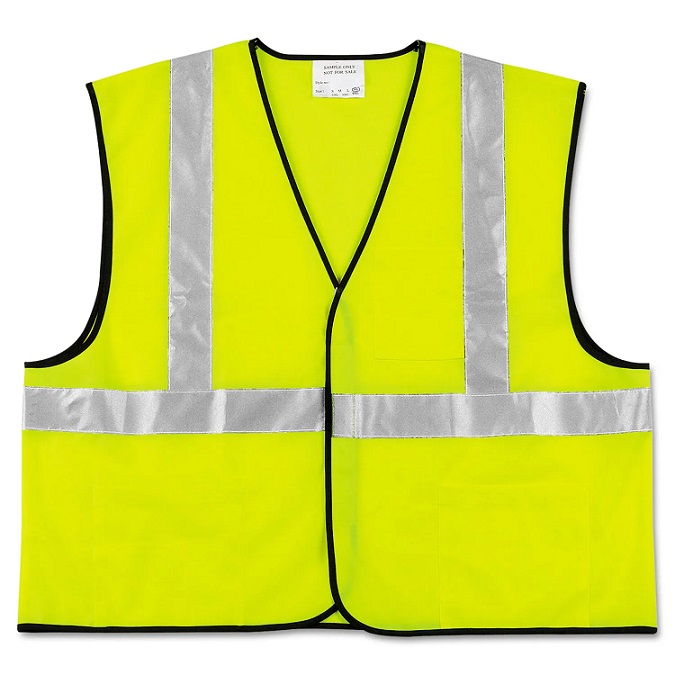 Class 2 Polyester Safety Vest Fluorescent Lime With Silver Stripe X-Large