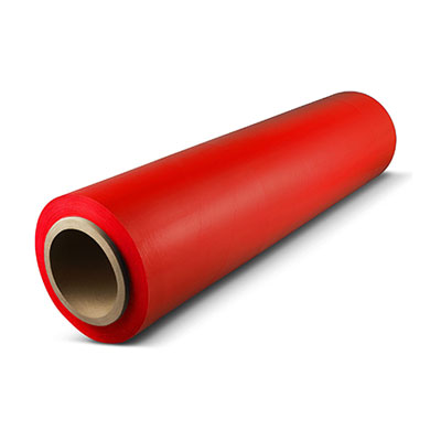 Hand Wrap Cast Film - 18" x 1500', 63 Gauge, Dark Red, 4/Case
